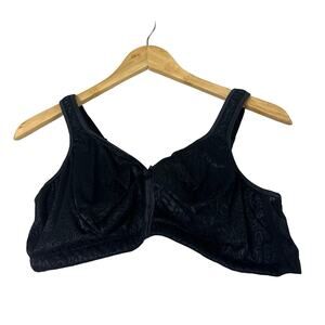 A260367 BREEZIES Wild Rose Seamless Wirefree Support Bra Black 42DD